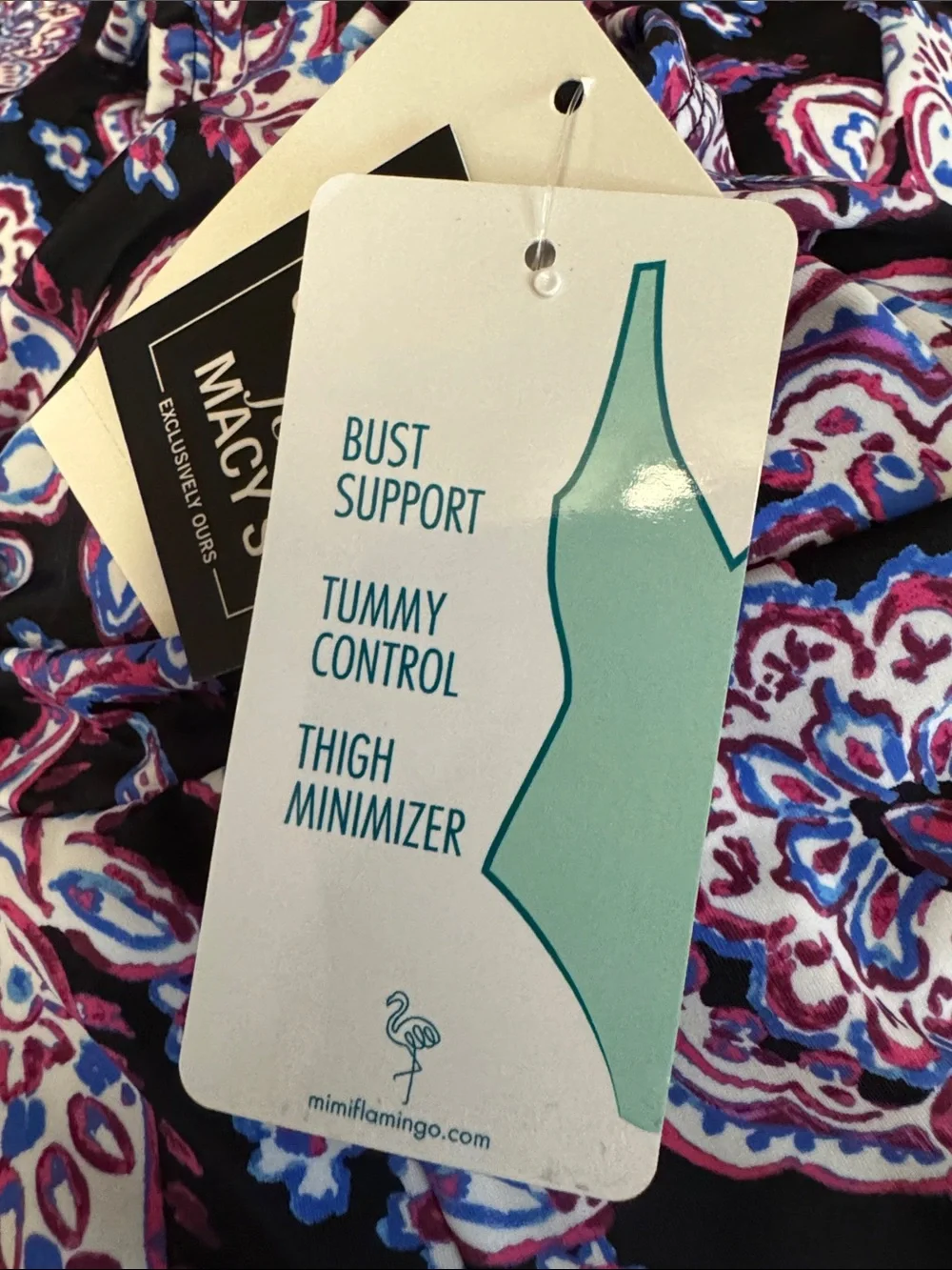 Swim Solutions NWT 10 Black pink blue Paisley SLIMMING One-Piece Swimdress - Picture 8 of 8